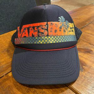Vans | Vintage Otto Rope Brim Trucker Mesh Snap Back Navy Blue Hat Cap Skate